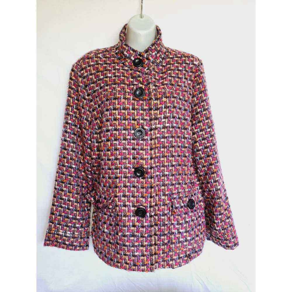 Erin London Multicolor women's Tweed Sz XL old money presidential Y2K jacket